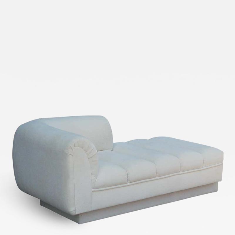  Directional Mid Century Modern White Channel Seat Chaise Lounge in White by Directional