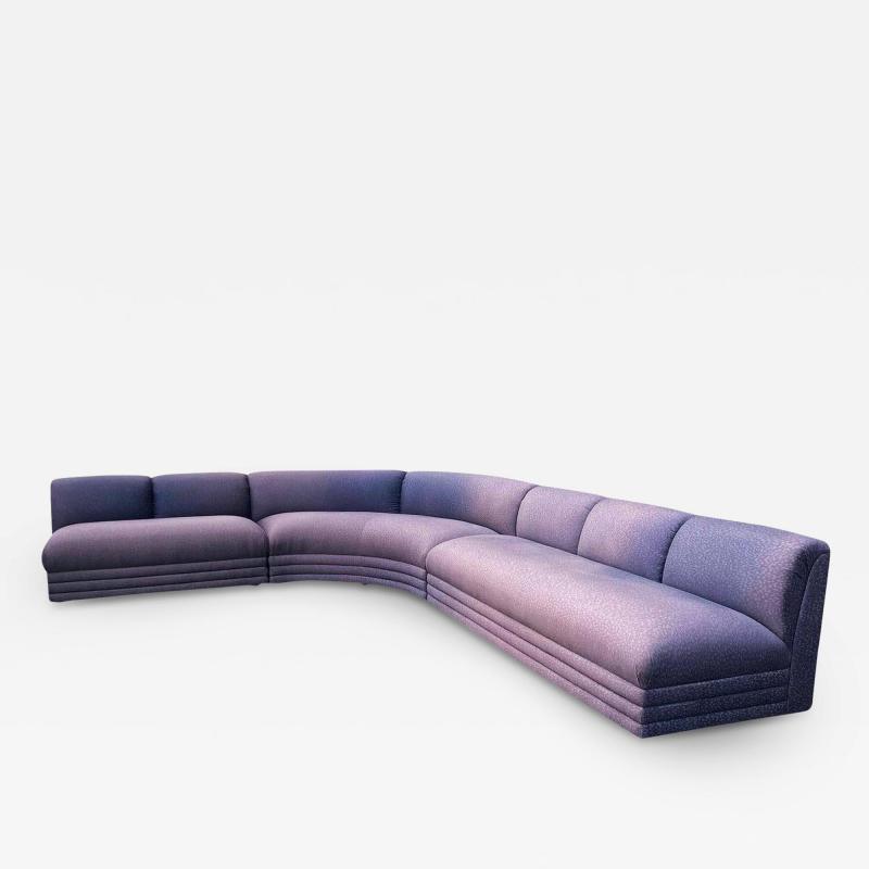  Directional Mid Century Post Modern Curved L Shaped Cloud Sectional Sofa by Directional