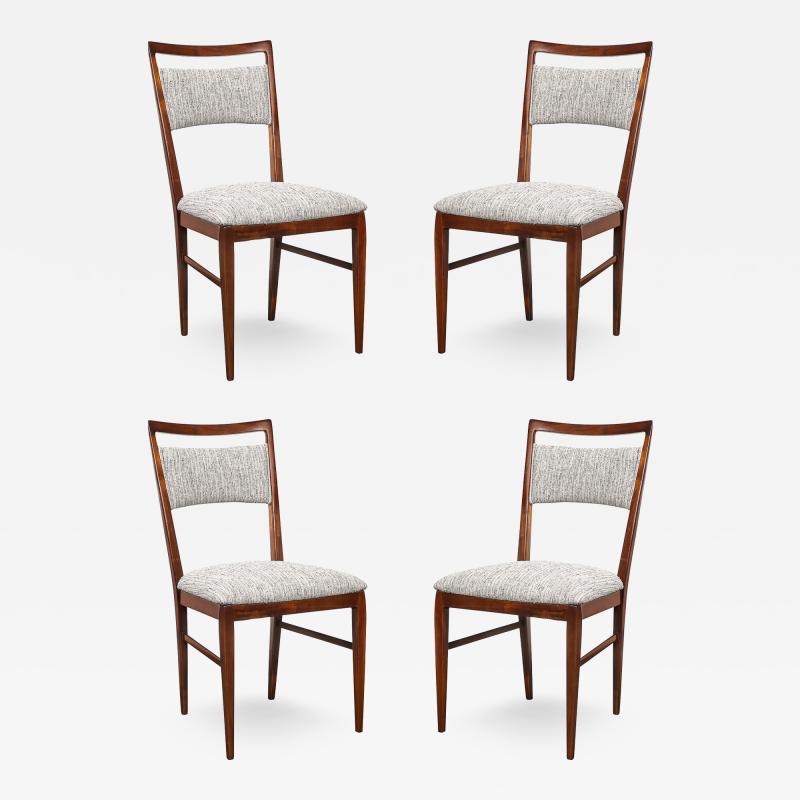  Directional Set of 4 Paul McCobb Mid Century Sculptural Walnut Dining Chairs by Directional