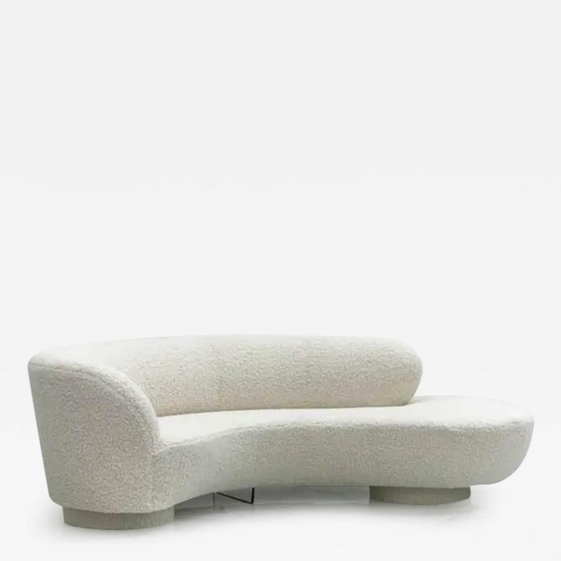  Directional Vladimir Kagan Cloud Serpentine Sofa Upholstered in Heavy Ivory Boucle