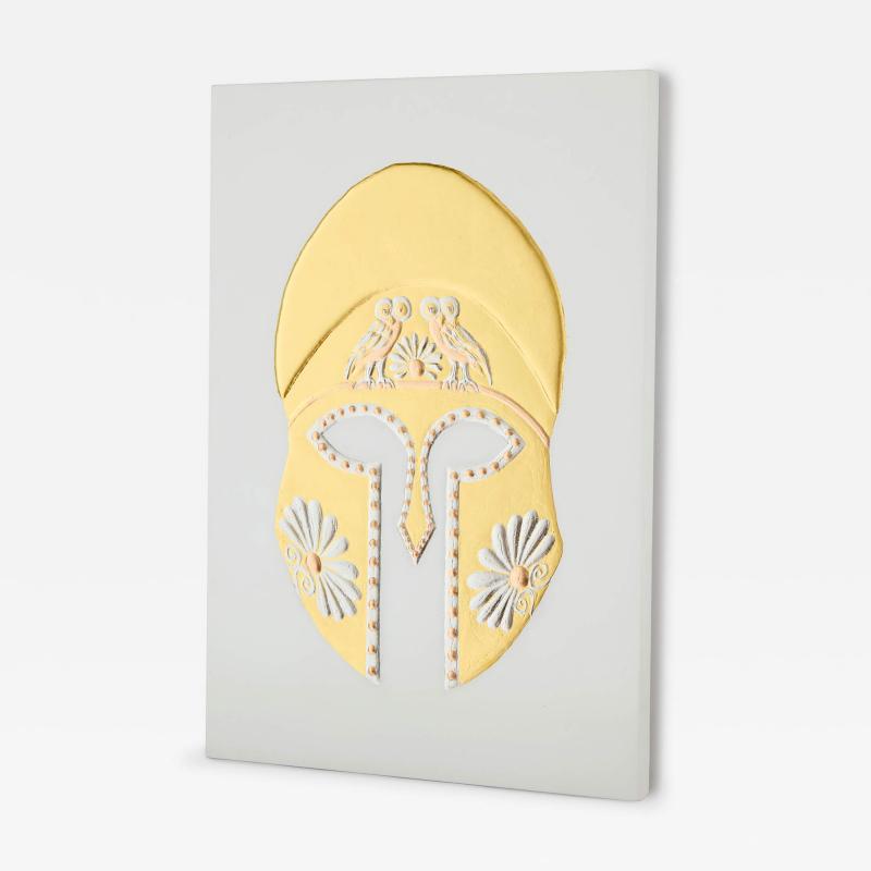  Diyana Double Owl Helmet Gold and Platinum Leaf Relief by Diyana