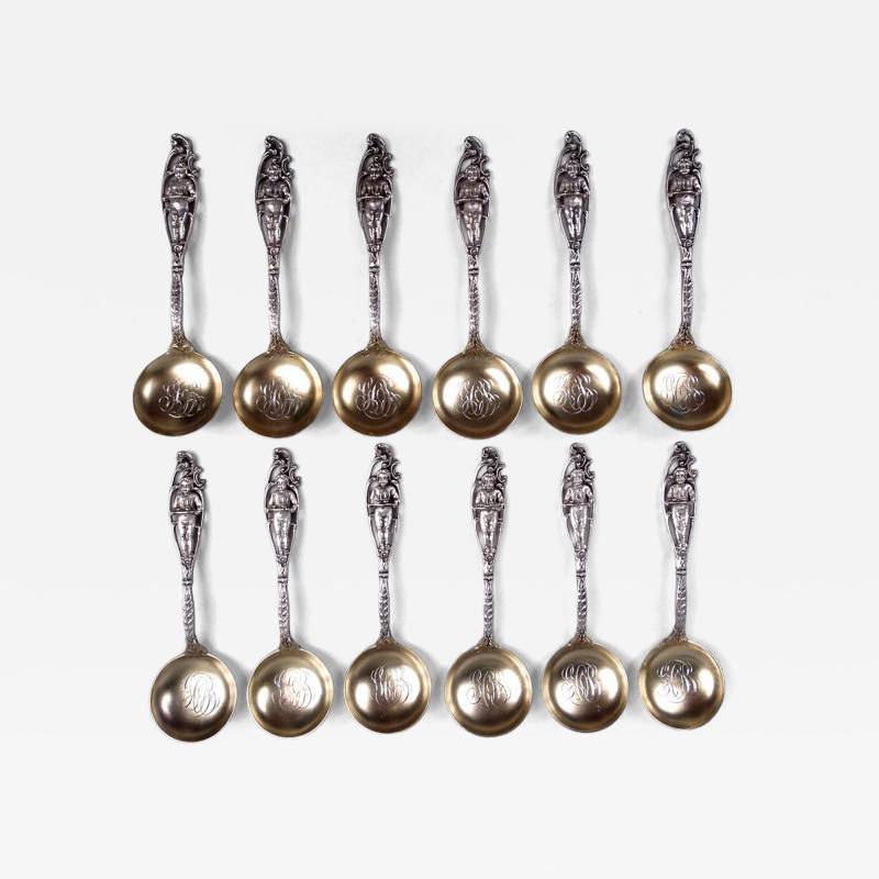  Dominick Haff Set of 12 Dominick Haff Labors of Cupid Five O Clock Spoons