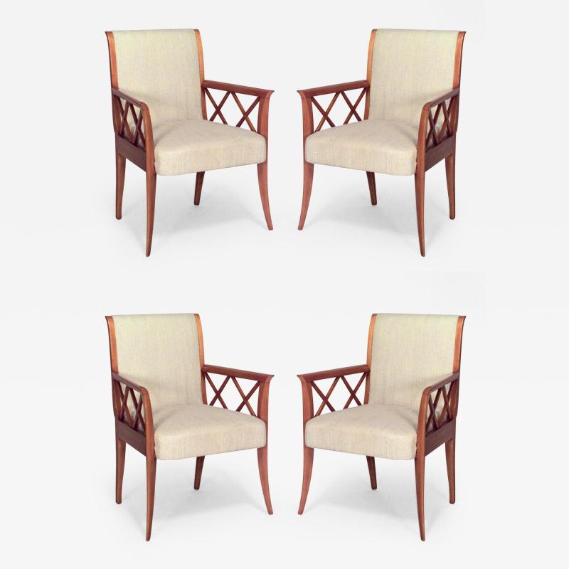  Dominique 2 Pair of French 1940s Maple Armchairs