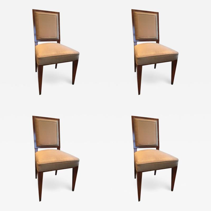  Dominique Dominique Set of Four Dining Side Chairs in Amboyna