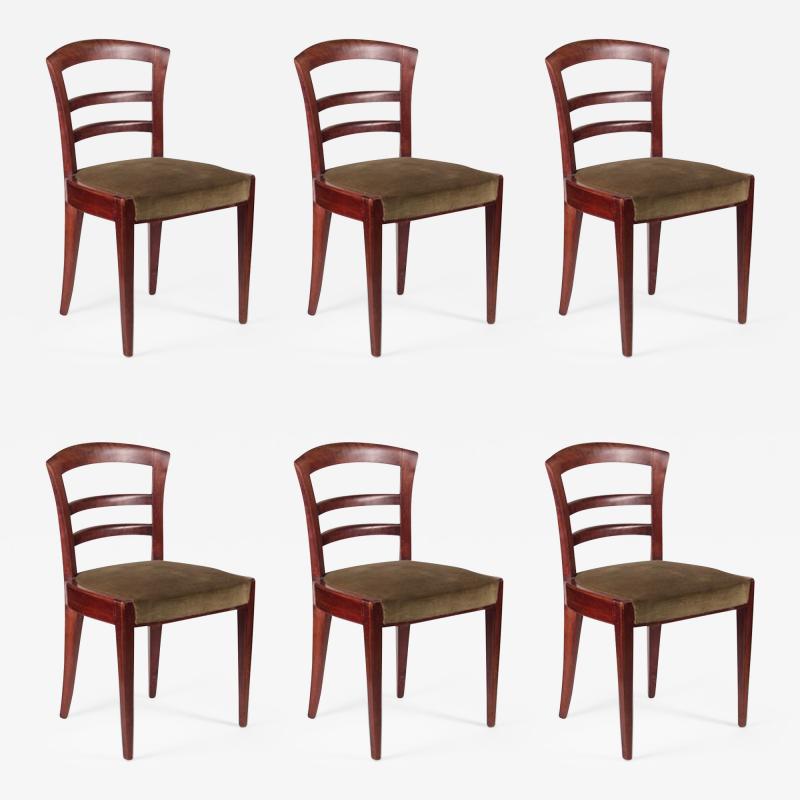  Dominique Dominique Set of Six Mahogany Dining Chairs