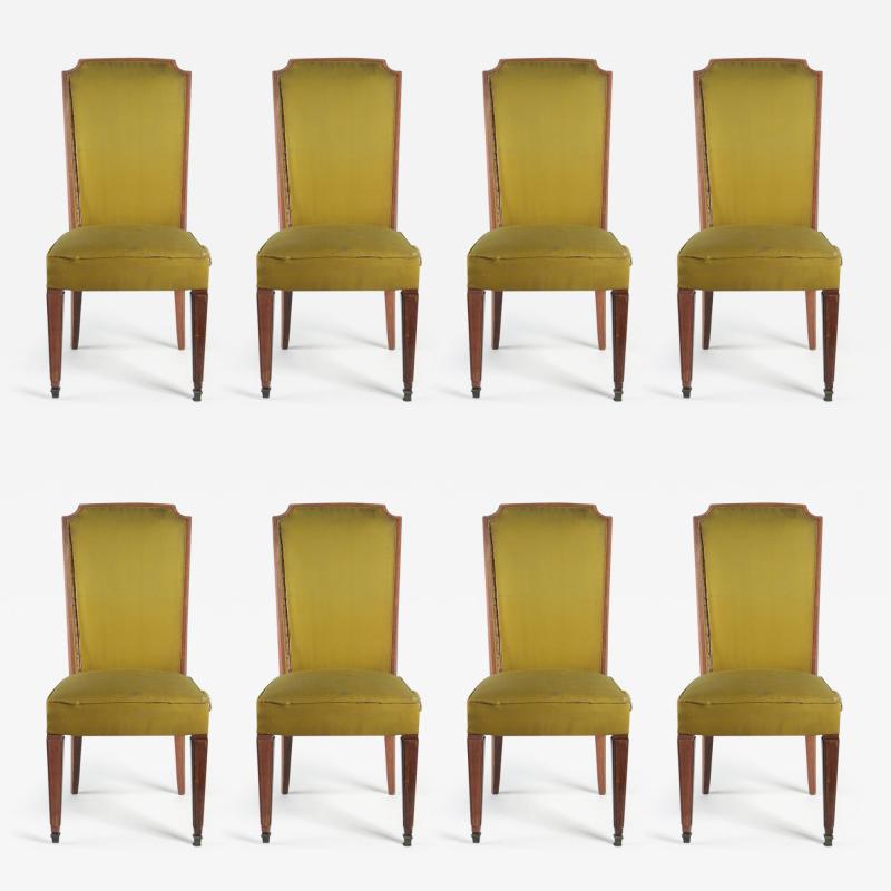  Dominique Dominique set of 8 high back walnut dining chairs
