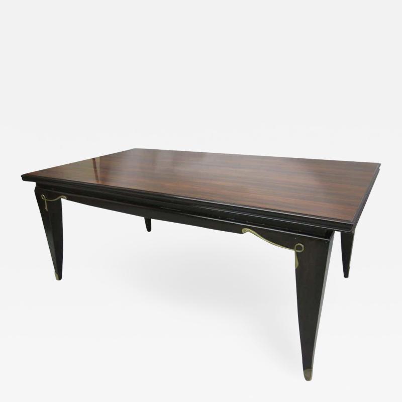  Dominique French Macassar Ebony Dining Table and 2 Leaves by Dominique Paris circa 1925