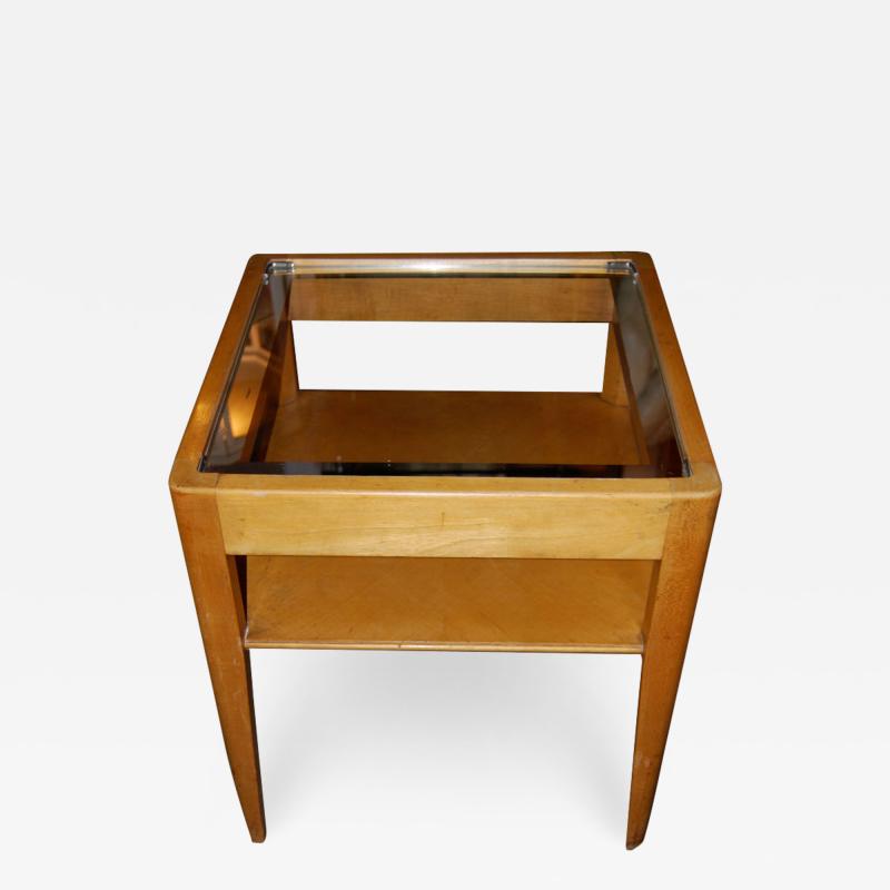 Dominique Sycamore Glass Side Table