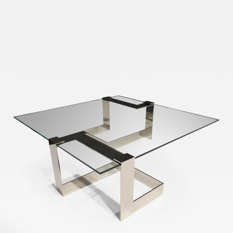  Donghia Donghias Anchor Table in Polished Steel and Glass