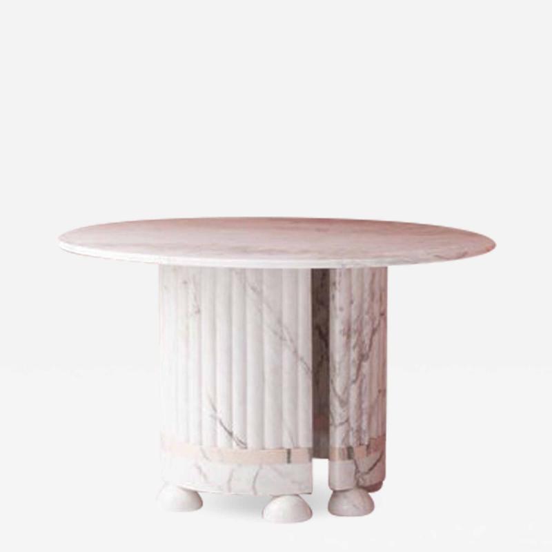  Dooq White and Pink Marble Dining Table by Dooq