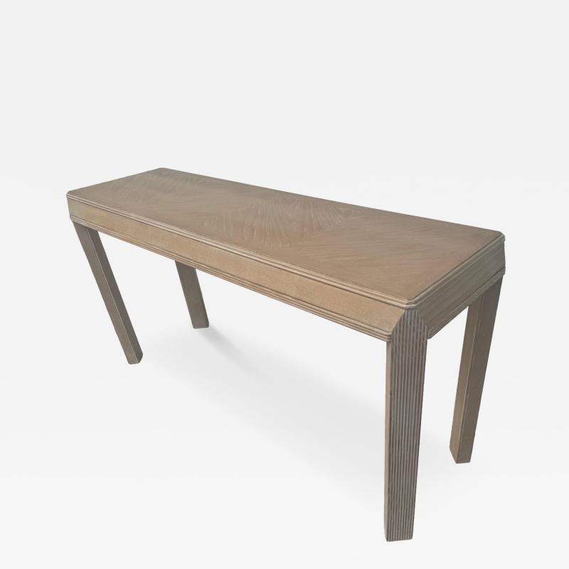  Drexel Drexel Heritage Furniture Vintage Drexel Cerused Oak with Pencil Reed Legs Transitions Console Table