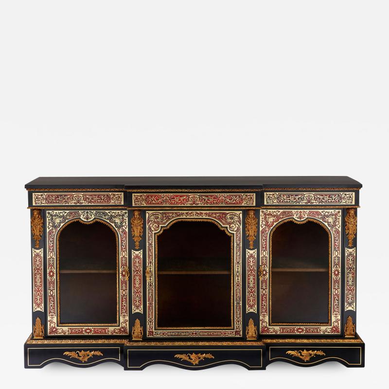  Druce Co Victorian Boulle and ormolu mounted antique vitrine cabinet