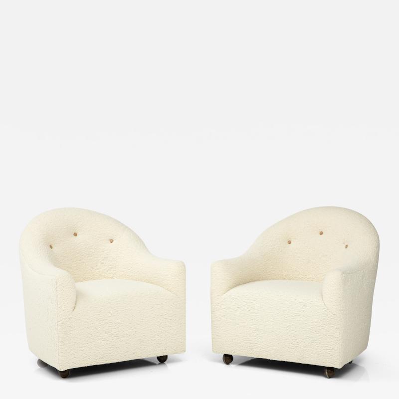  Dunbar Dunbar Cream Lambswool Club Chairs