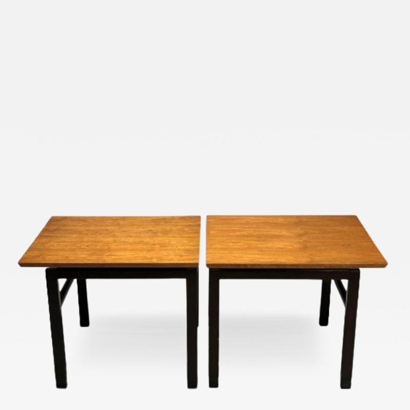  Dunbar Dunbar Mid Century Modern Side Tables Metal Walnut USA 1970s