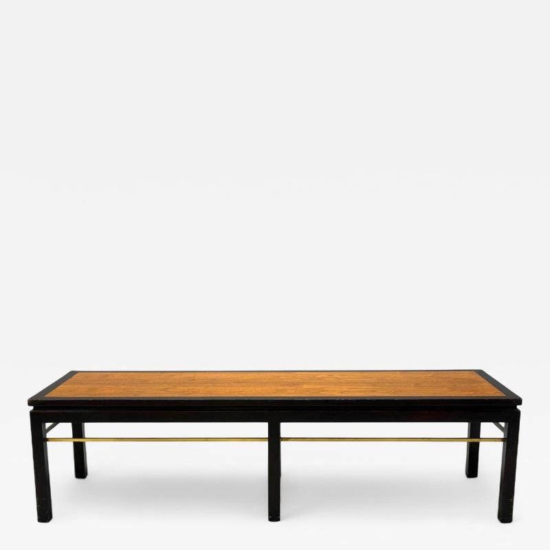  Dunbar Edward Wormley Mahogany Ebonized Wood Brass Coffee Table USA 1960s