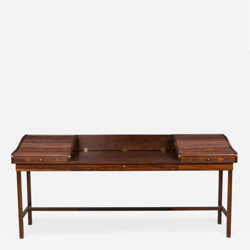  Dunbar Edward Wormley for Dunbar Furniture Co Rosewood and Mahogany Roll Top Desk