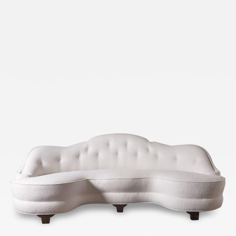  Dunbar Edward Wormley for Dunbar Oasis Sofas in Ivory Boucle First Generation 1930s