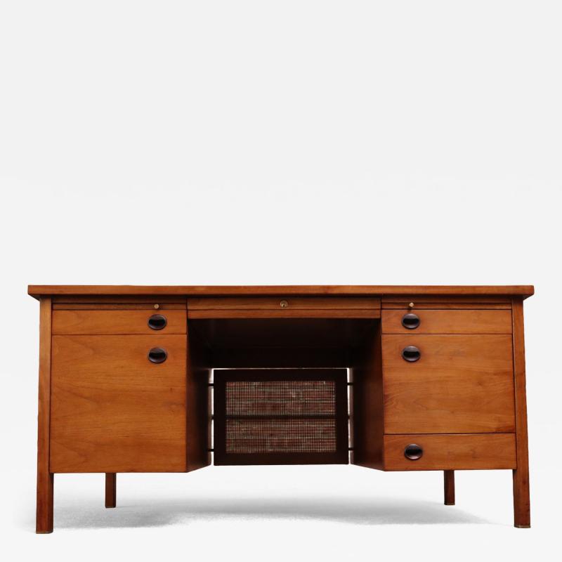  Dunbar Mid Century Walnut and Rosewood Executive Desk by Edward Wormley for Dunbar