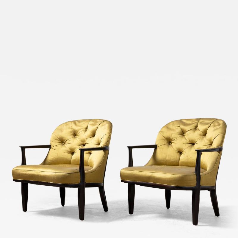  Dunbar Pair of Janus Collection Lounge Chairs by Edward Wormley for Dunbar Model 5705
