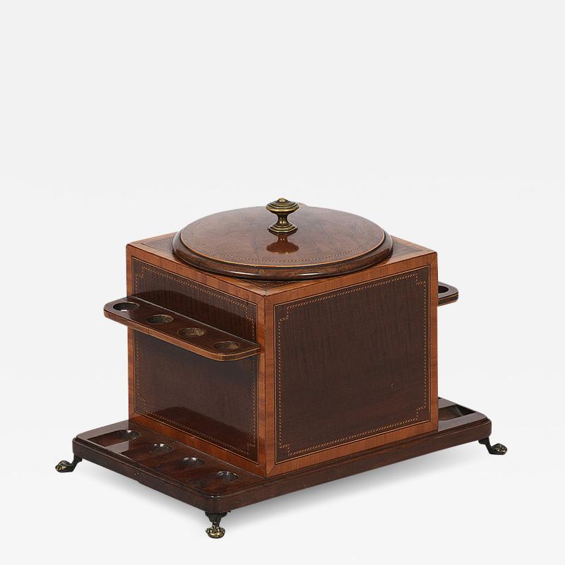  Dunhill 3209 Early 20th Century English Edwardian Humidor and 8 Pipe Stand