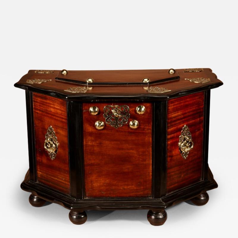  Dutch Colonial Hardwood and Solid Ebony Rare Small Chest