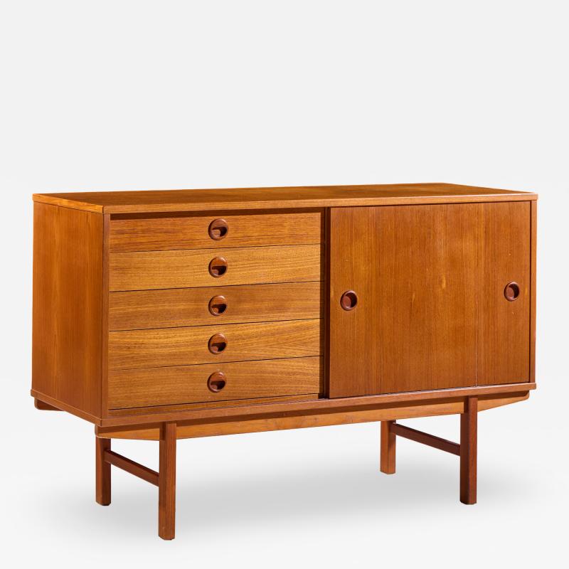 Dux Dux Mid Century Danish Teak Petite Sliding Door Credenza