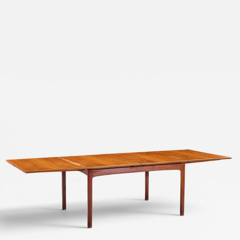  Dux Dux Mid Century Swedish Teak Flip Top Expanding Dining Table