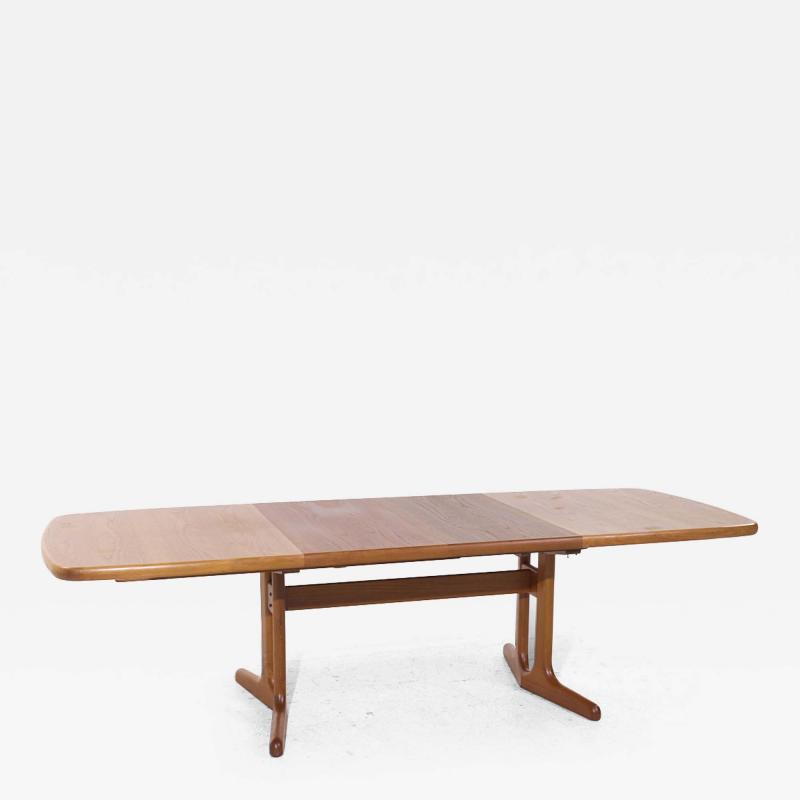  Dyrlund Dyrlund Style MCM Danish Teak Hidden Leaf Expanding Dining Table with 2 Leaves