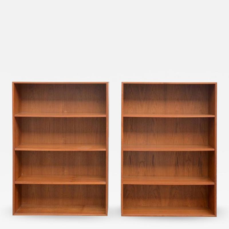  Dyrlund Pair of Minimalistic Hanging Danish Teak Shelving Units by Dyrlund