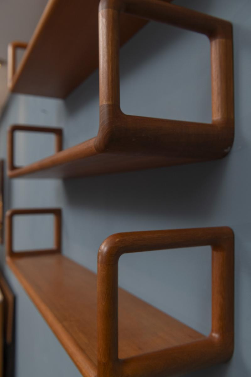 Image showcasing Dyrlund - Scandinavian Modern Teak Wall Shelves by Dyrlund