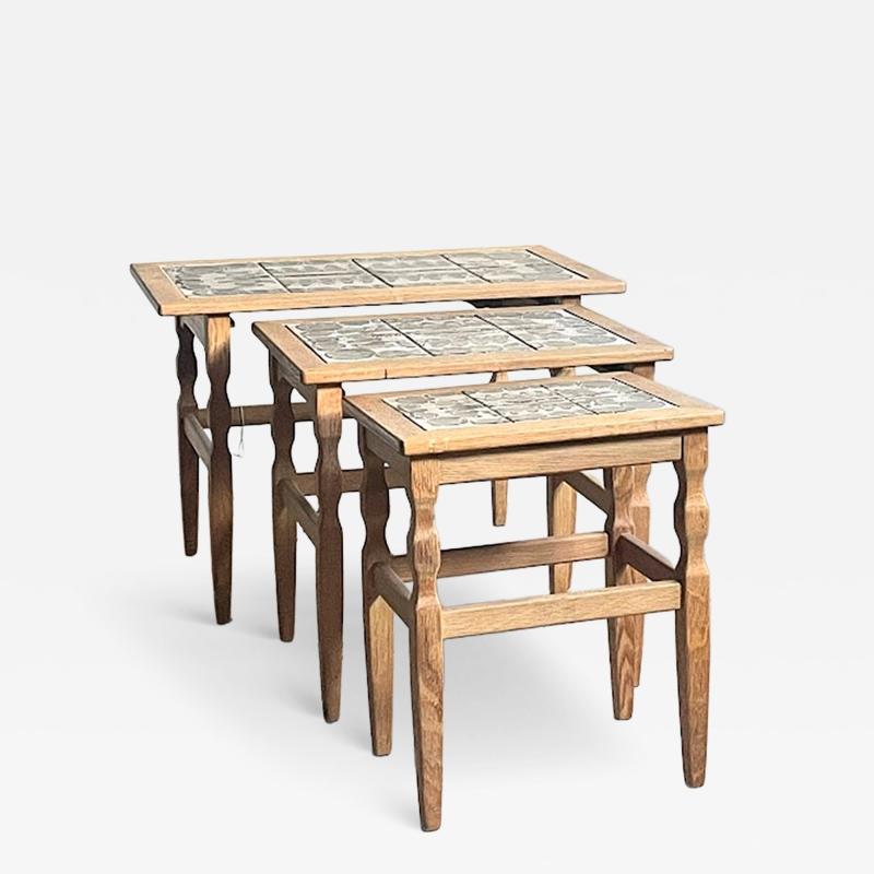  EG Kvalitetsmobel Henning Kj rnulf Set of Three Oak Nesting Tables for EG Kvalitets Denmark 1960s