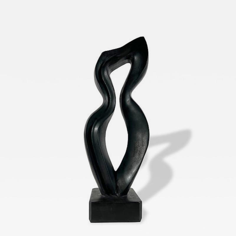  EVELYNE BRADER FRANK Amadea Swiss Modern Black Basalt Marble Abstract Sculpture
