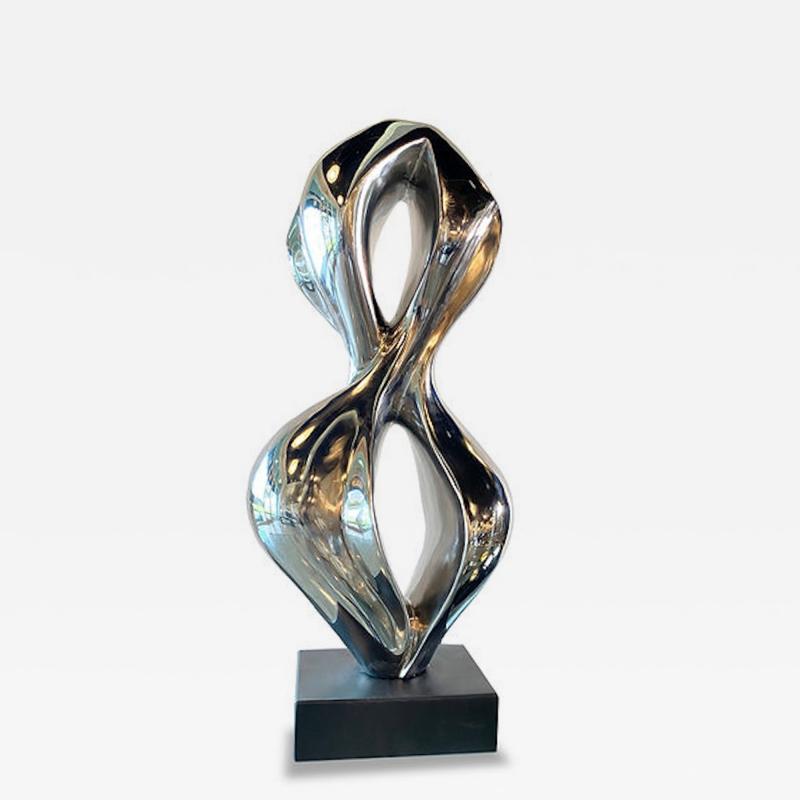  EVELYNE BRADER FRANK DANA Swiss Modern Stainless Steel Abstract Sculpture Evelyne Brader Frank