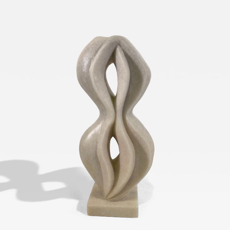  EVELYNE BRADER FRANK LUCIE Swiss Modern White Marble Abstract Sculpture Evelyne Brader Frank