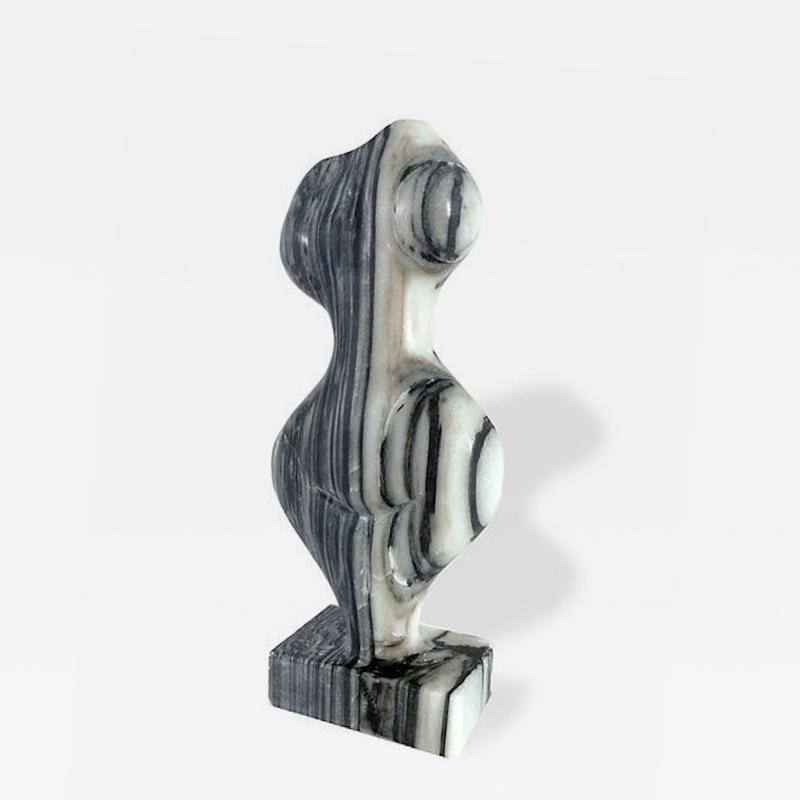  EVELYNE BRADER FRANK Mini 89 Swiss Modern Zebra Marble Abstract Sculpture Evelyne Brader Frank