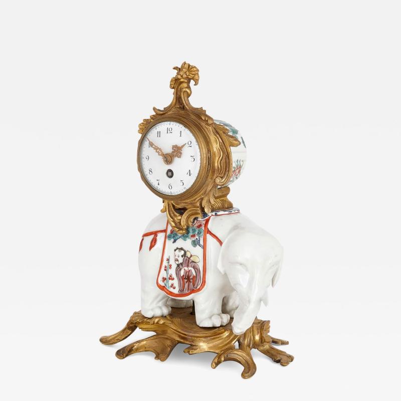  Edme Samson et Cie Antique Samson porcelain and ormolu Chinoiserie elephant clock