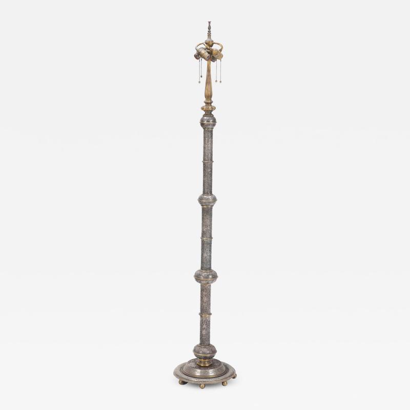  Edward F Caldwell Co Caldwell Lighting An Antique Silver and Bronze Floor Lamp by E F Caldwell early 20th C 