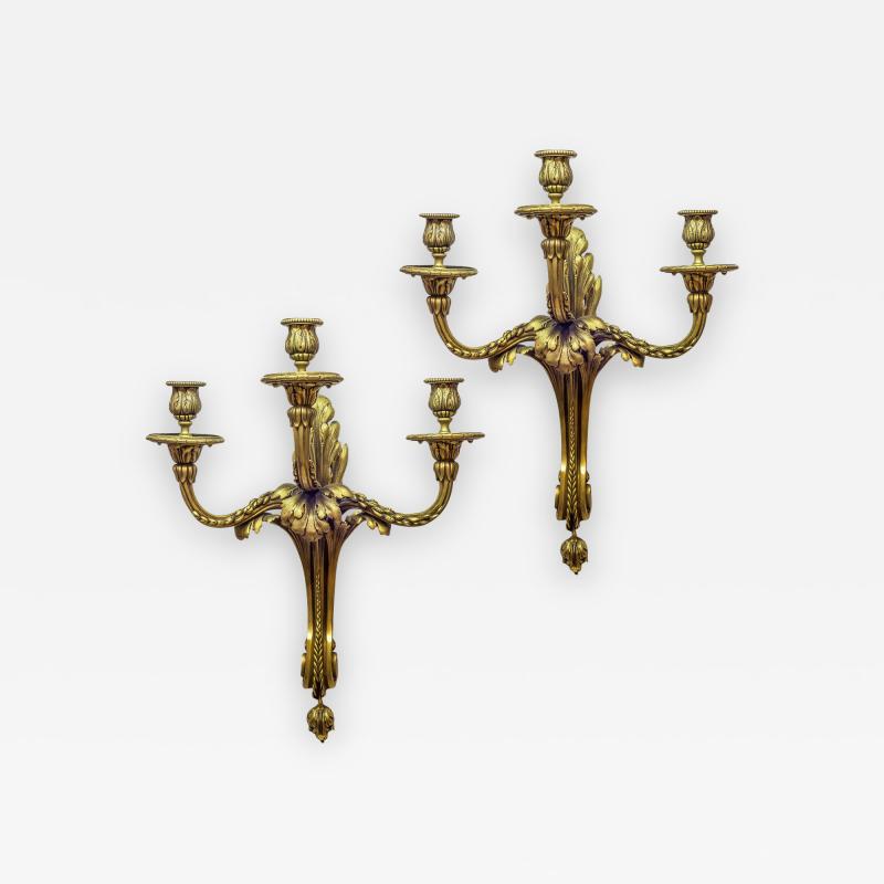 Edward F Caldwell Co Caldwell Lighting An Exceptional Pair of Gilt Bronze Three Light Sconces
