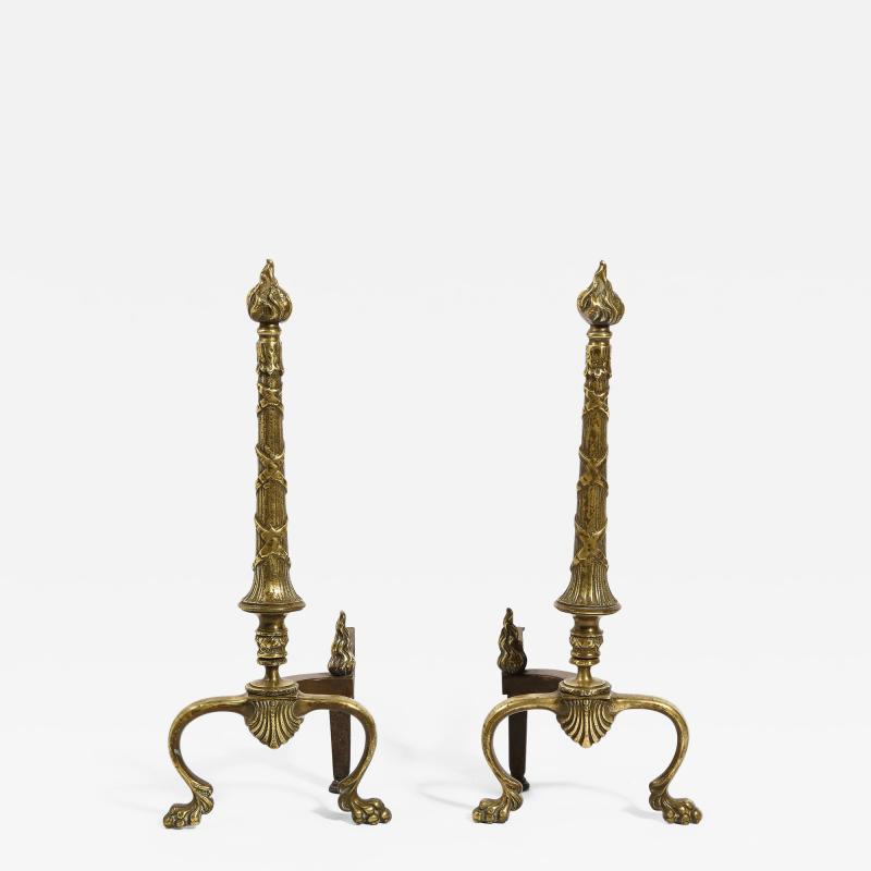  Edward F Caldwell Co Caldwell Lighting Pair of Bronze Andirons