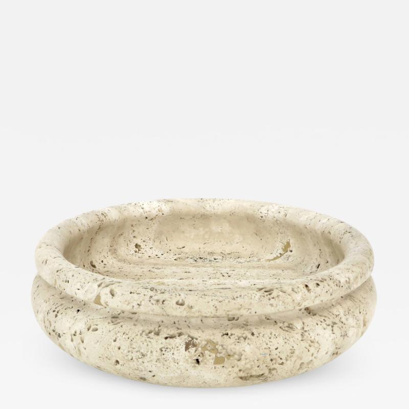  Egidio Di Rosa Pier Alessandro Giusti Monumental Italian Travertine Bowl for Up Up Di Rosa and Giusti