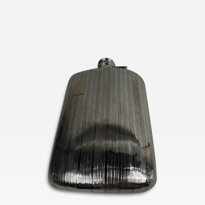  Elgin American Mfg Co Antique American Art Deco Sterling Silver 14k Gold Flask
