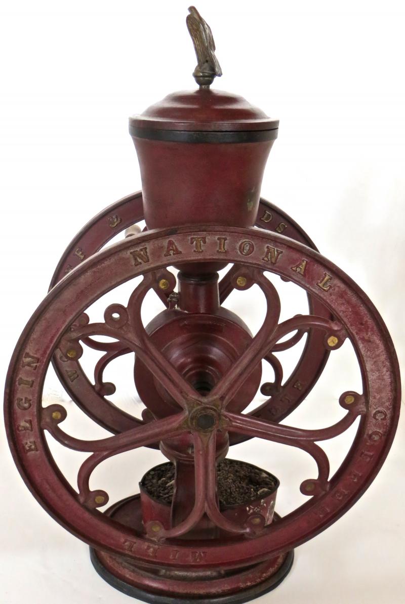 Elgin National Coffee Mill Cast Iron Coffee Grinder, "Elgin National
