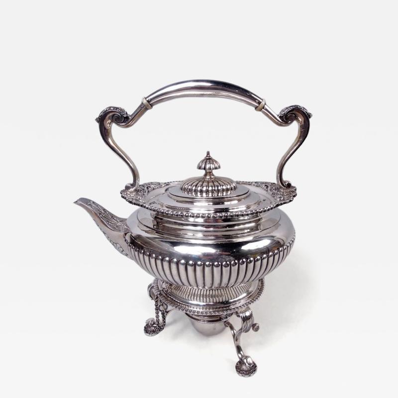  Elkington Co English Edwardian Georgian Sterling Silver Kettle on Stand 1904