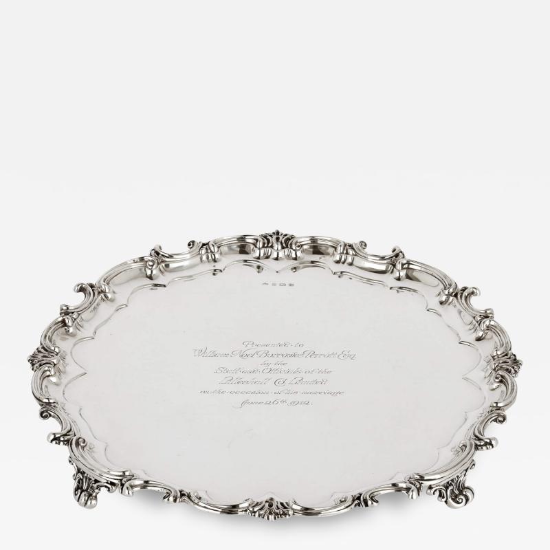 Elkington Co English Sterling silver tray with case by Elkington