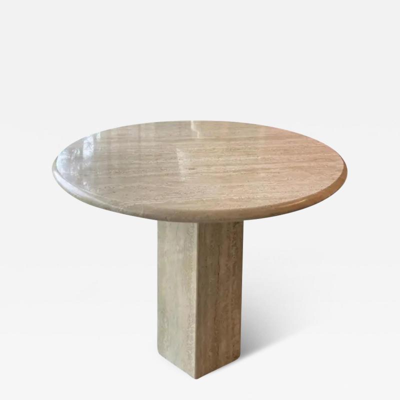  Ello Furniture Co Vintage Italian Post Modern Polished Travertine Dining Table