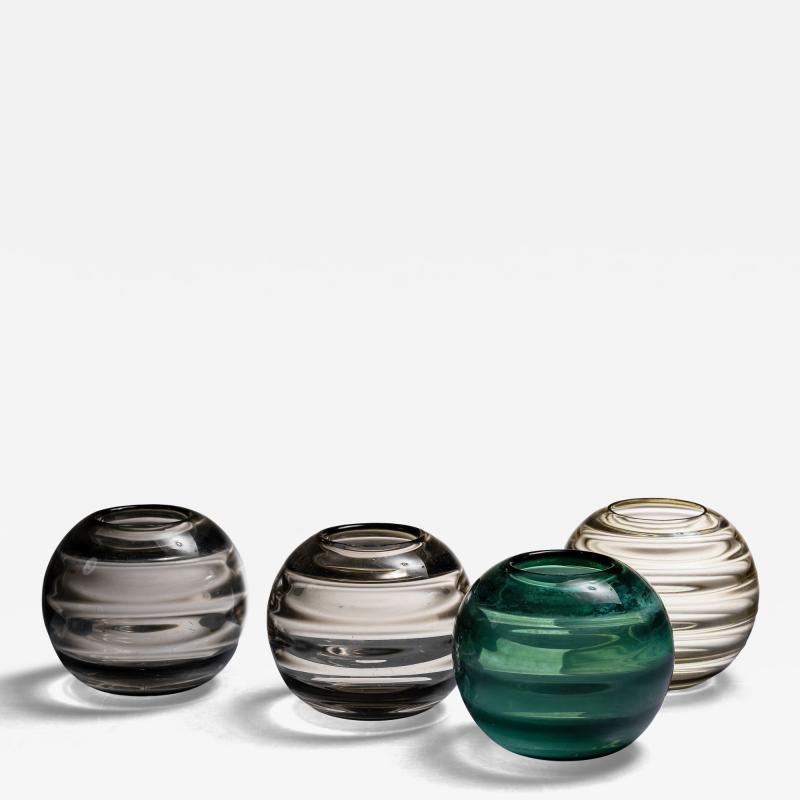  Elme Glasbruk Set of 4 glass vases