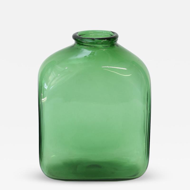  Empoli Italian Green Glass Vase by Empoli