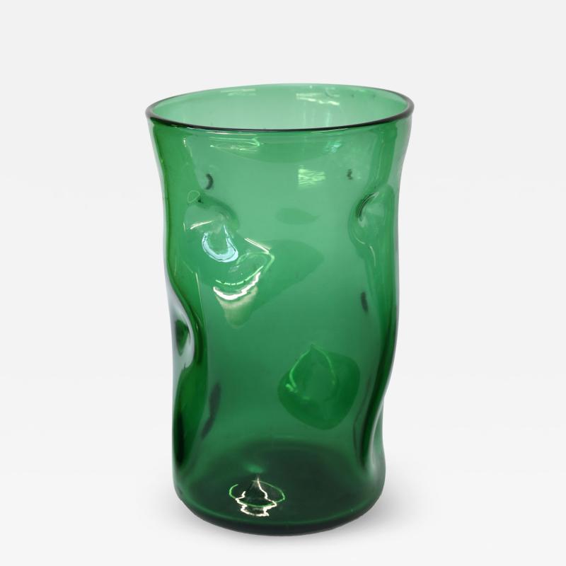  Empoli Italian Green Glass Vase by Empoli