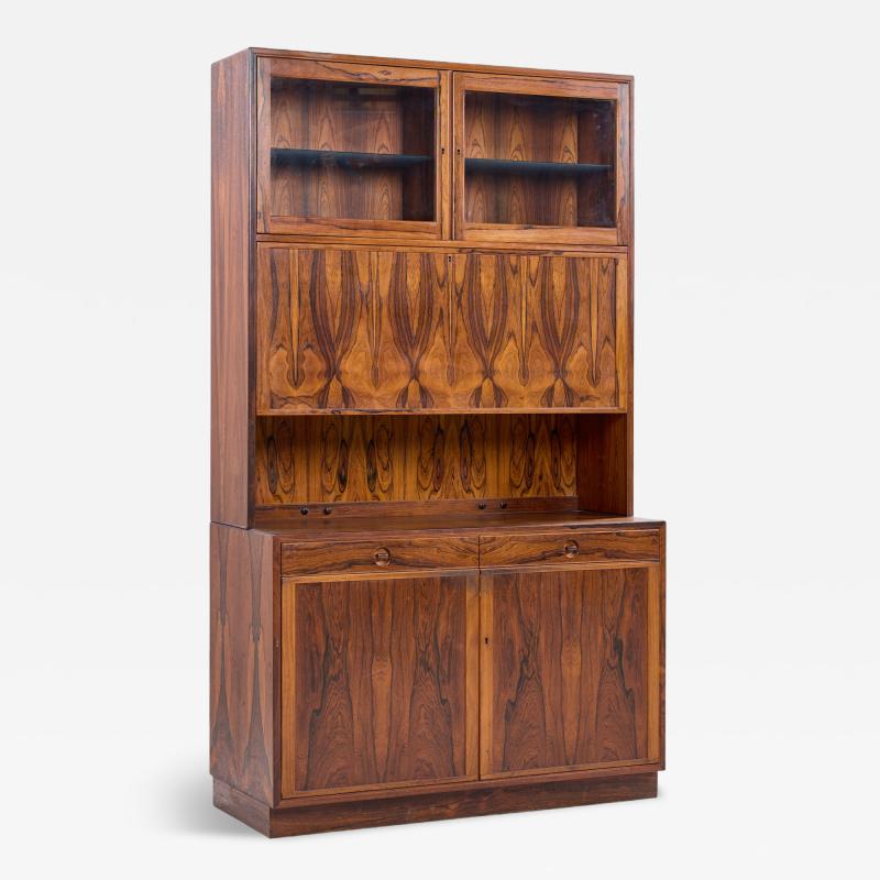  Erik Brouer Erik Brouer for Brouer Furniture Mid Century Danish Rosewood Credenza and Hutch