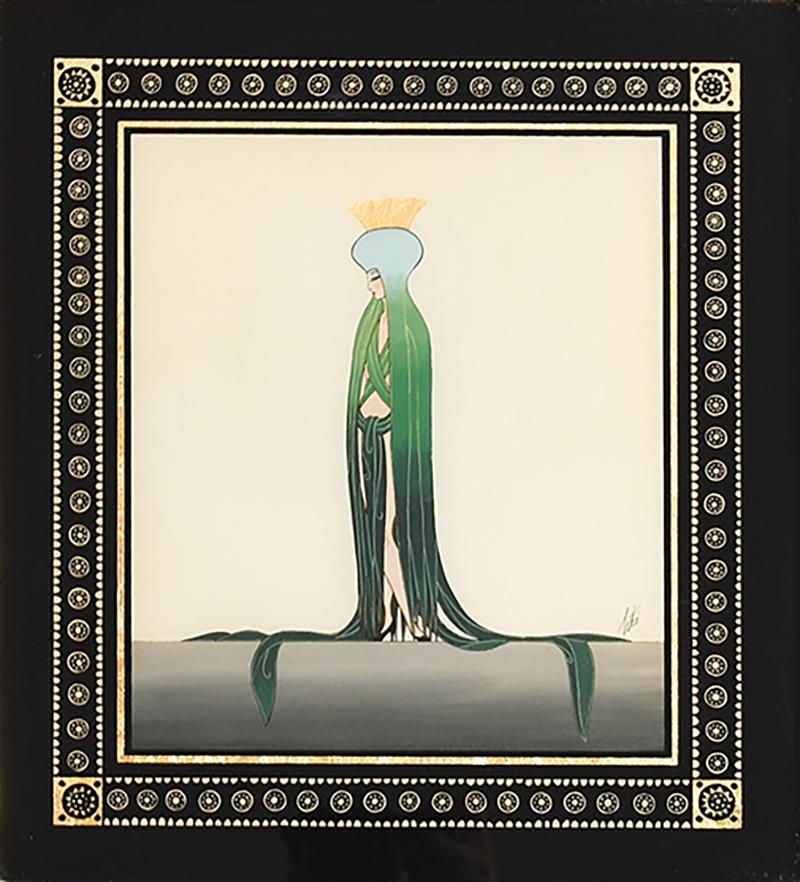  Ert Opera Gouache by Erte Framed Paper 24k Gold Leaf Borders Framed